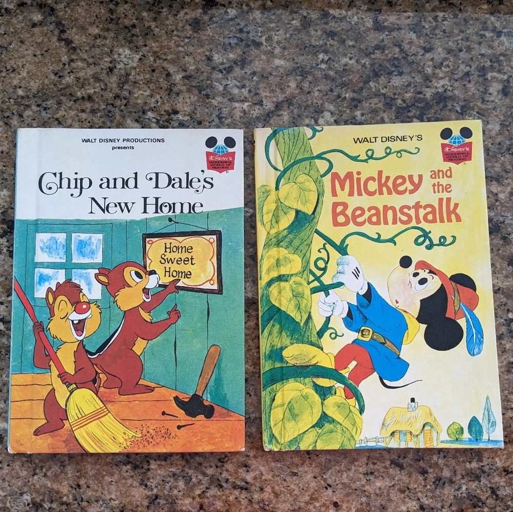 Disney vintage books Chip and Dale's New Home Mickey and the Beanstalks …